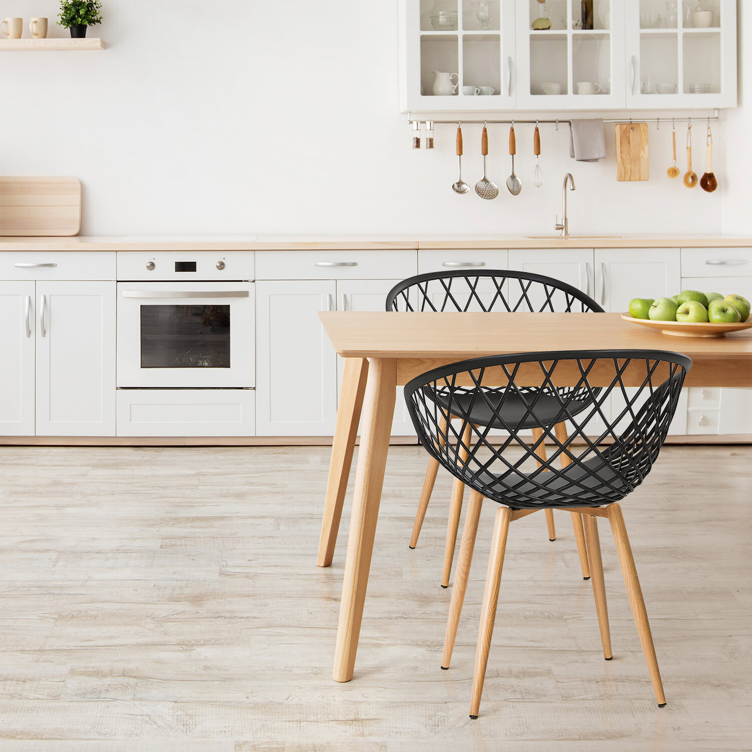 Homestyle4u Gartenstühle 6er Set Küchenstuhl Schwarz Gartensessel wetterfest
