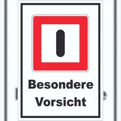 HB-Druck Gebot besondere Vorsicht walten zu lassen Aufkleber mit Text A2 (420x594mm)