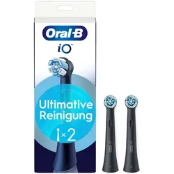Oral-B iO Ultimate Clean iO Ultimative Reinigung, Original Aufsteckbürsten, Schwarz, 2 Stück