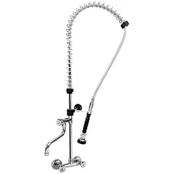BE-GASTRO I Profi Gastro Geschirrbrause Zweiloch Wand "Premium" Drehgriff inkl. Wasserhahn, Mischbatterie & Drehgriff I Gastrobrause, Gastro Armatur
