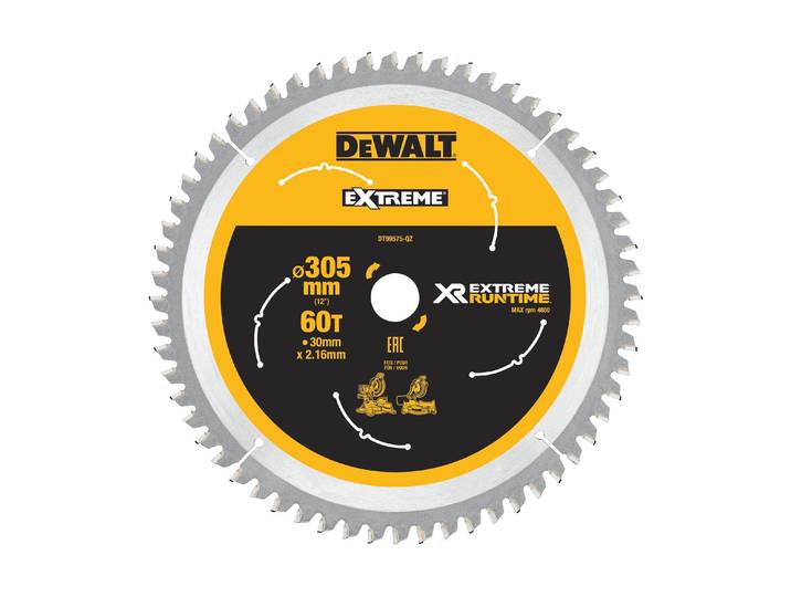 Kreissägeblatt DEWALT 305 x 30 mm , silber (bunt), Ø:30,5cm, Metall, Sägeblätter, Kreissägeblatt