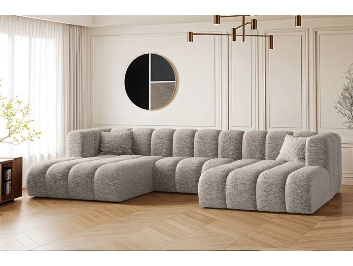 Kaiser Möbel Ecksofa U-from, Sofa Grand modular stoff Salvador und Haga, Zwei Arten von Stoffen, große Auswahl an Farben, praktisch, bequem