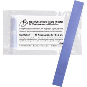 Söhngen Pflaster Detectable Finger 1009988, 10 Strips, wasserfest, detektierbar, sensitiv, 18 x 2cm