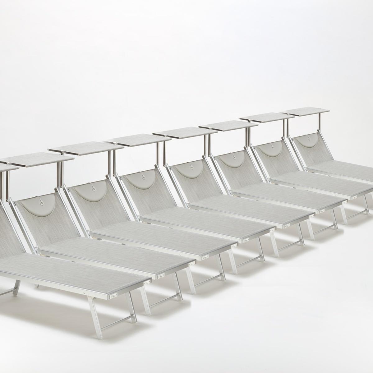20er Set Liegestühle Strandliegen Sonnenliegen aus Aluminium Santorini - Grau