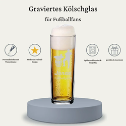 Kölschglas Kölner Stange Bierglas 0,2 l mit Eichung - Bierfass