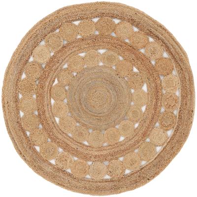 Teppich CARPETFINE "Juteteppich Dana", beige (natur), B:150cm H:5mm Ø:150cm, Jute, Teppiche, Teppich