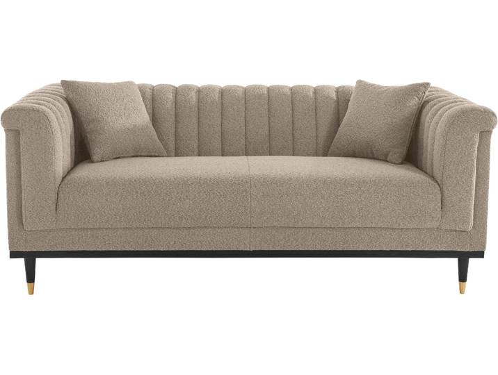 2-Sitzer HOME AFFAIRE Chamby New , beige, B:180cm H:71,5cm T:85cm, Bouclé (100% Polyester), Sofas, 2-Sitzer, im Bouclé-Strukturbezug mit Steppung im Lehnenbereich