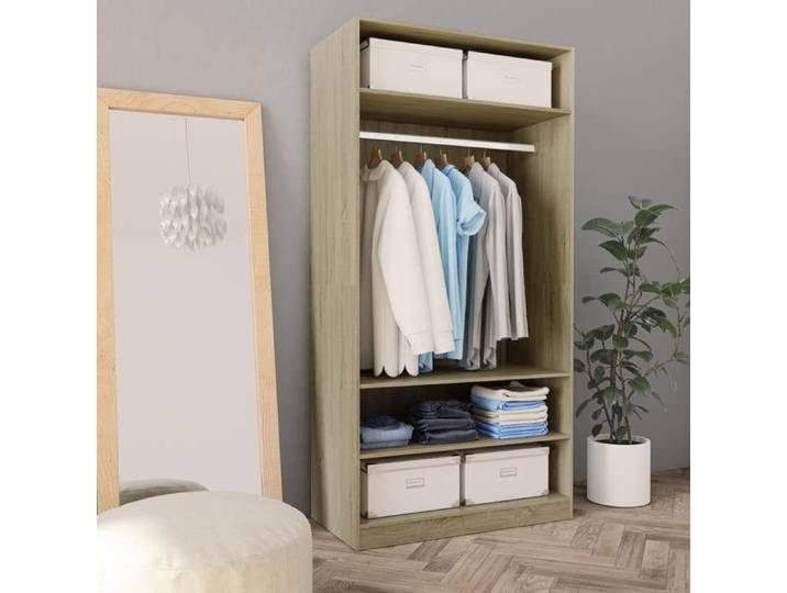 SALE 2024  Garde-robe JMS - Armoire de chambre Ch Garde-robe Chêne sonoma 100x50x200cm - Bois d'ingénierie ABHT 9948376