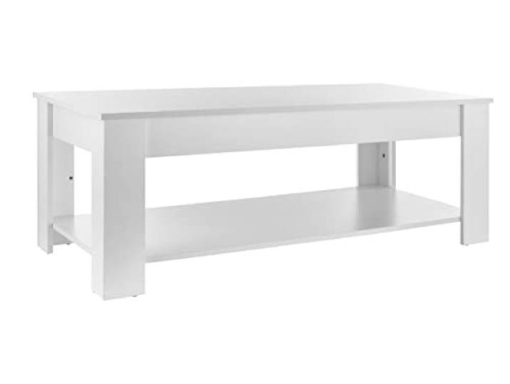 Baroni Home Wohnzimmertisch, Holzwerkstoff, Weiß, Rettangolare
