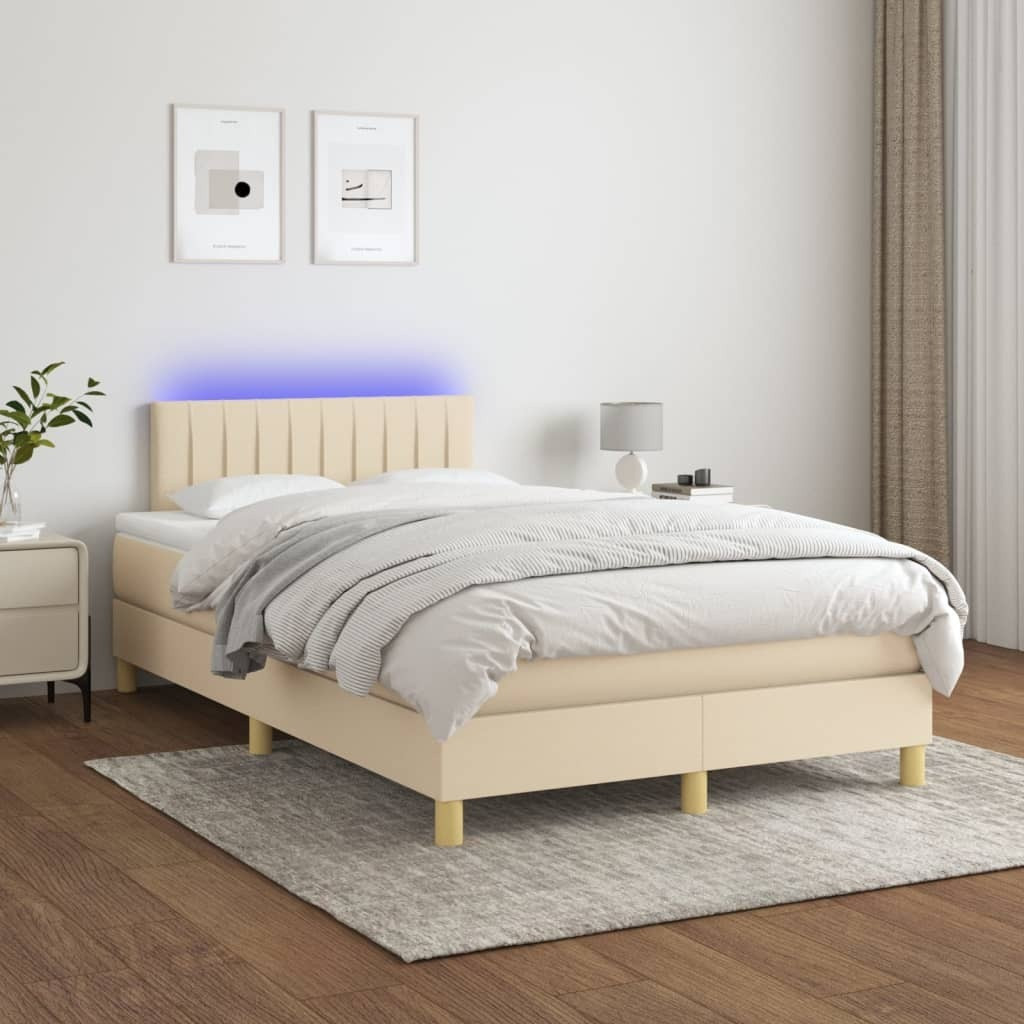 Prolenta Boxspringbed met matras en LED-verlichting, textiel, 120 x 200 cm