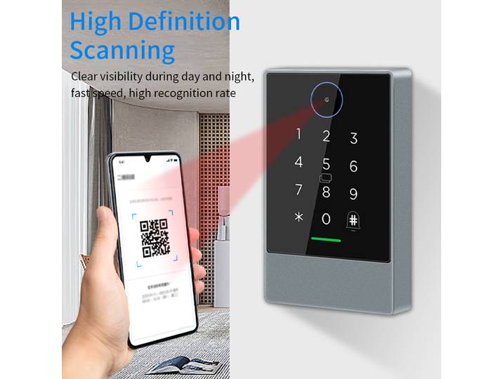 TTLOCK IP67 étanche WiFi déverrouiller avec lecteur de codes à barres RFID 2D QR Code clavier de contrôle d'accès 13.56MHz K3QW