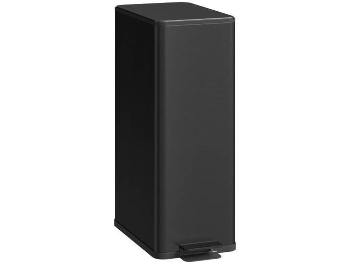 Homcom Mülleimer Edelstahl Kunststoff Schwarz, Metall, 37.2x57x21.5 cm, Haushalt & Reinigung, Reinigung, Mülleimer & Abfallsammler