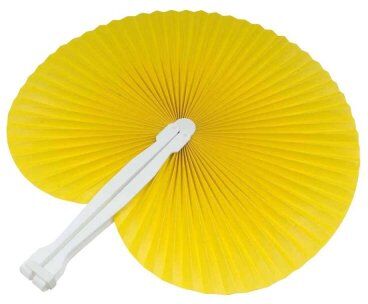 Ventaglio colorato 26 cm con manico in plastica Personalizzate o neutre