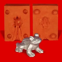 Zinn Giessform Frosch klein - Silikonform hitzebeständig - benötigt ca. 20g Reinzinn