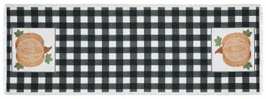 VHC Brands Annie Black Check Pumpkin Runner 12x36