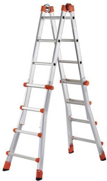 Gierre Peppina AL030, 2x9 gradini, 4.34 m - Scala telescopica in alluminio - Altezza stimata operativa 5.34 m