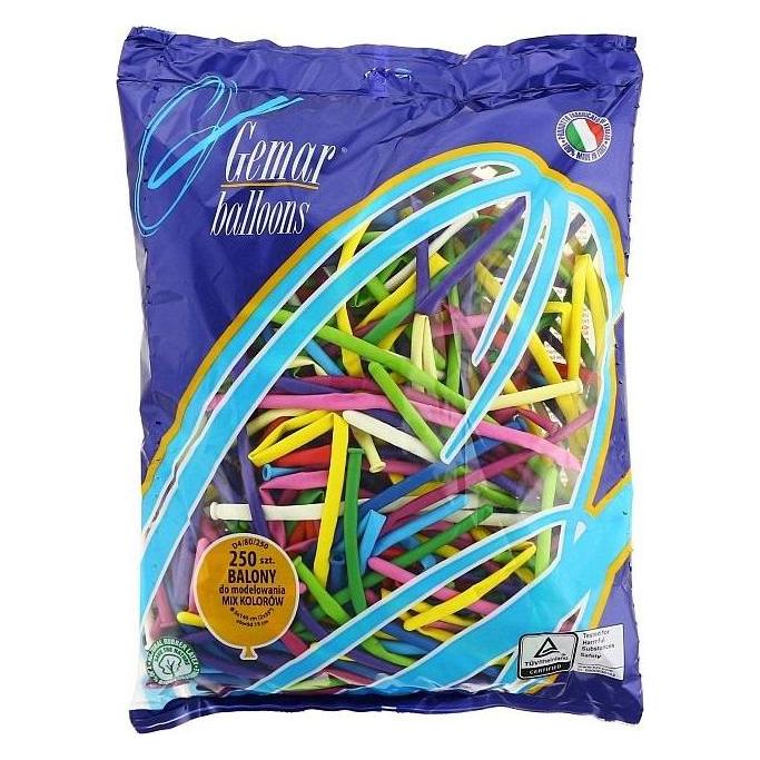 Gemar Modellierballons Gemischte Farben, D4, L. 140 cm, Dia. 5 cm, 250 Stk. (250x) (488844)