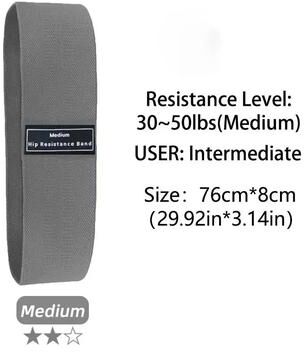Smart Shopping Spot Fabric Resistance Booty Bands Set For Glute & Hip Strength Training medium Gray