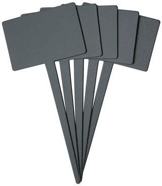 Securit Set 5 Pezzi Lavagna Tag 8 cm Silhouette Quadrati Nero