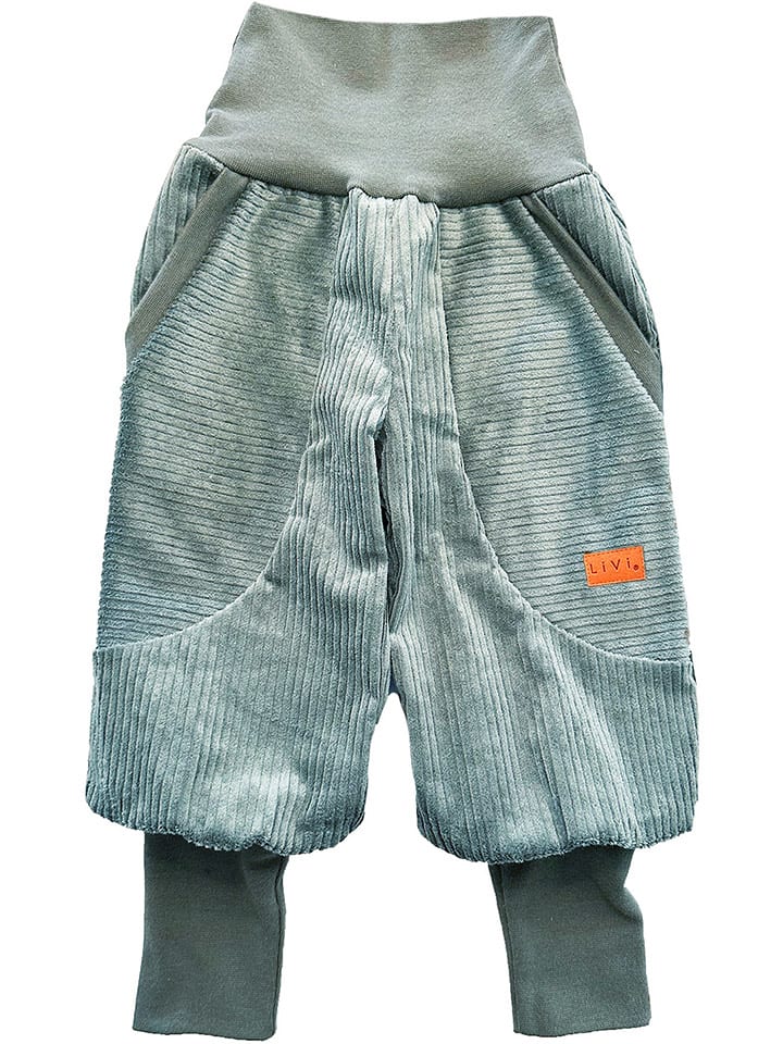 LiVi Cord-Streetjogger "Sage" in Grün - 80/86