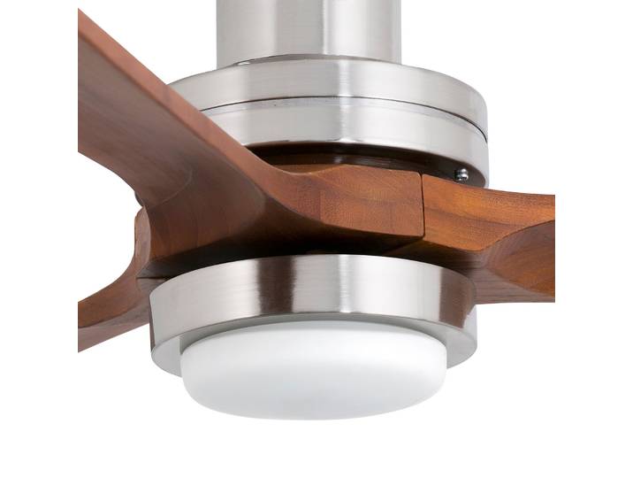LED-Deckenventilator Lantau L, Ø132 cm, nickel/kiefer - Faro Lantau L LED FARO BARCELONA - Wohnzimmer - Metall