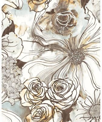 Harry & Grace Ink Rose Peel and Stick Wallpaper