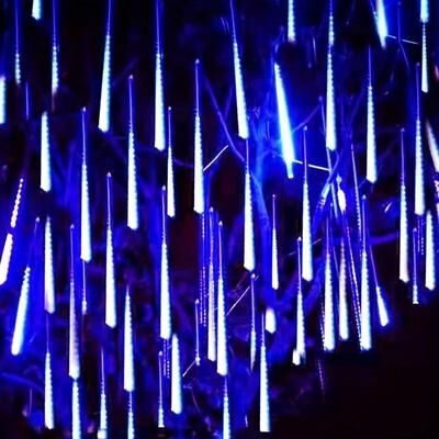 Uplift Picks Outdoor LED Dripping Icicle Lights, Simulate Falling Snow For Roofs & Trees blue