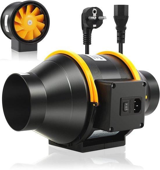 Regelbare Buisventilator 100 mm - Inline Kanaalventilator voor Badkamer en Kantoor