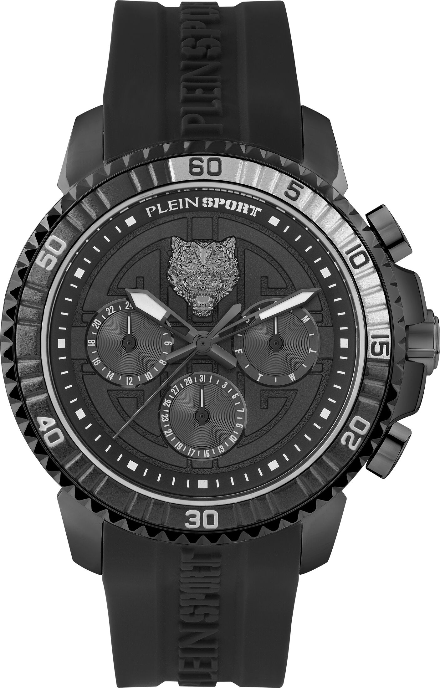 Luxusuhr PLEIN SPORT "Powerlift", schwarz (1ss, stainlesssteel, 1ss, stainlesssteel), Armbanduhren, Herren, 1SS / StainlessSteel