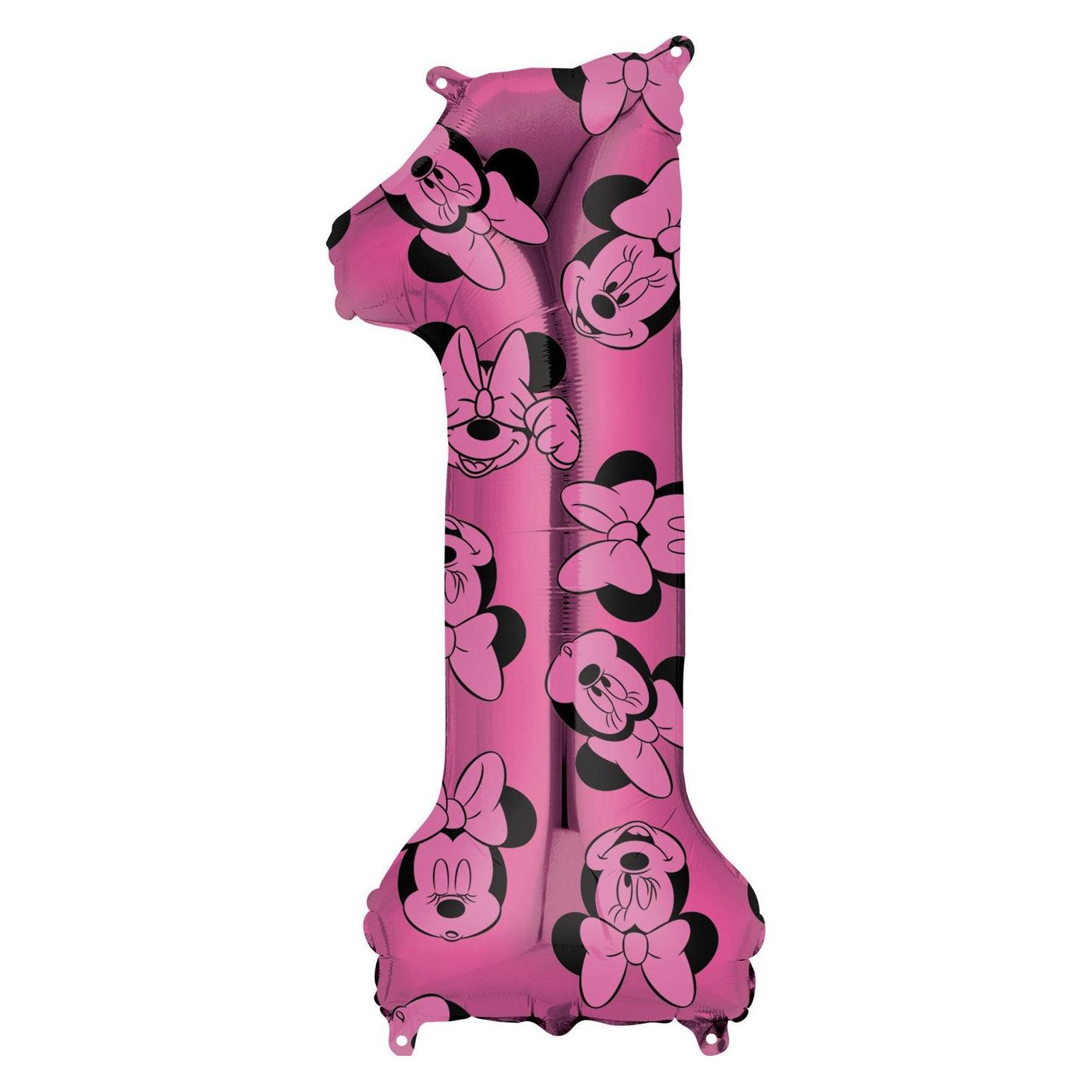 Magni Folienballon Zahl 1 Minnie Maus rosa (5x) (4013601)