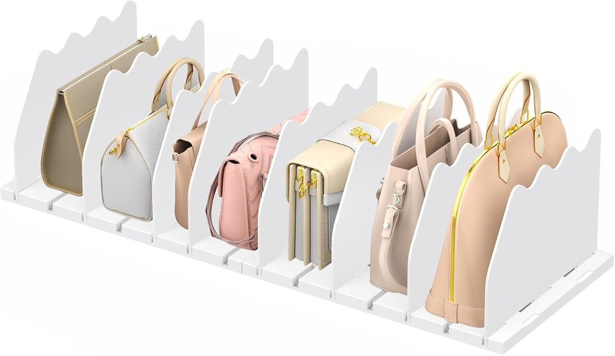 8-delige set verstelbare opbergdividers voor kasten, wit