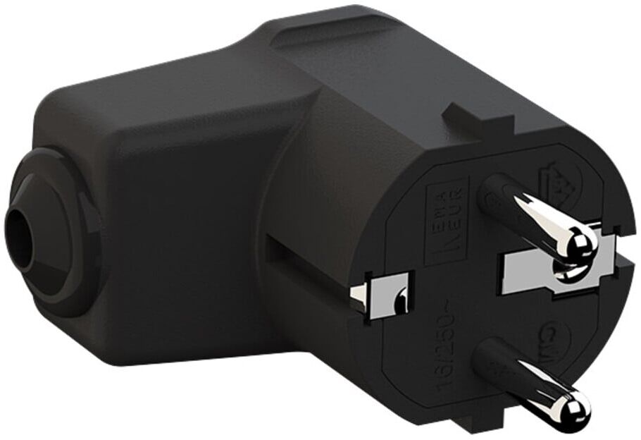 Bachmann Montage-Winkelstecker 2p+Schutzkontakt sw 960.102)
