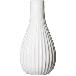 Ritzenhoff & Breker, Vase, Blumenvase SANREMO, weiss, 300 mm aus Steingut, mit dekorativer Rillenstruktur (1x)