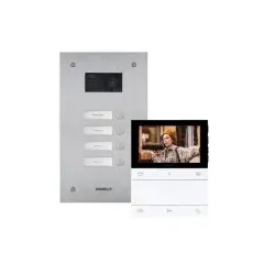 Comelit KVS2004LS Vierfamilienhauskit Steel-Switch, Logos, SB2