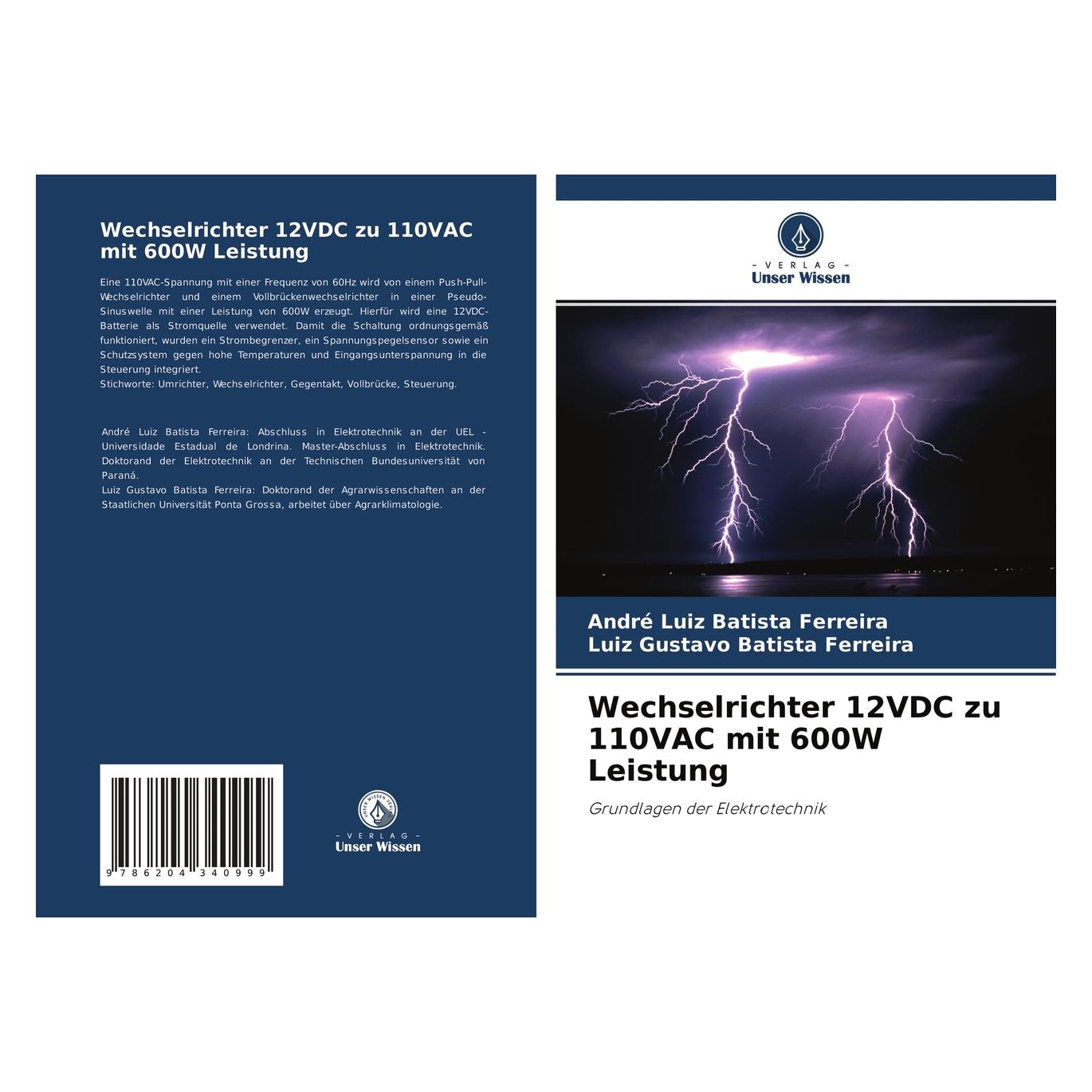Unser Wissen Wechselrichter 12VDC zu 110VAC mit 600W Leistung (56227289)