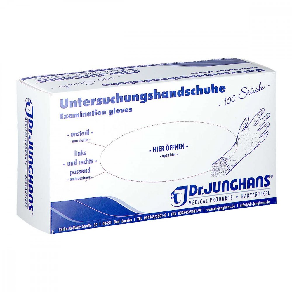 Dr. Junghans Medical GmbH Handschuhe Unters.latex unsteril mittel 07358650