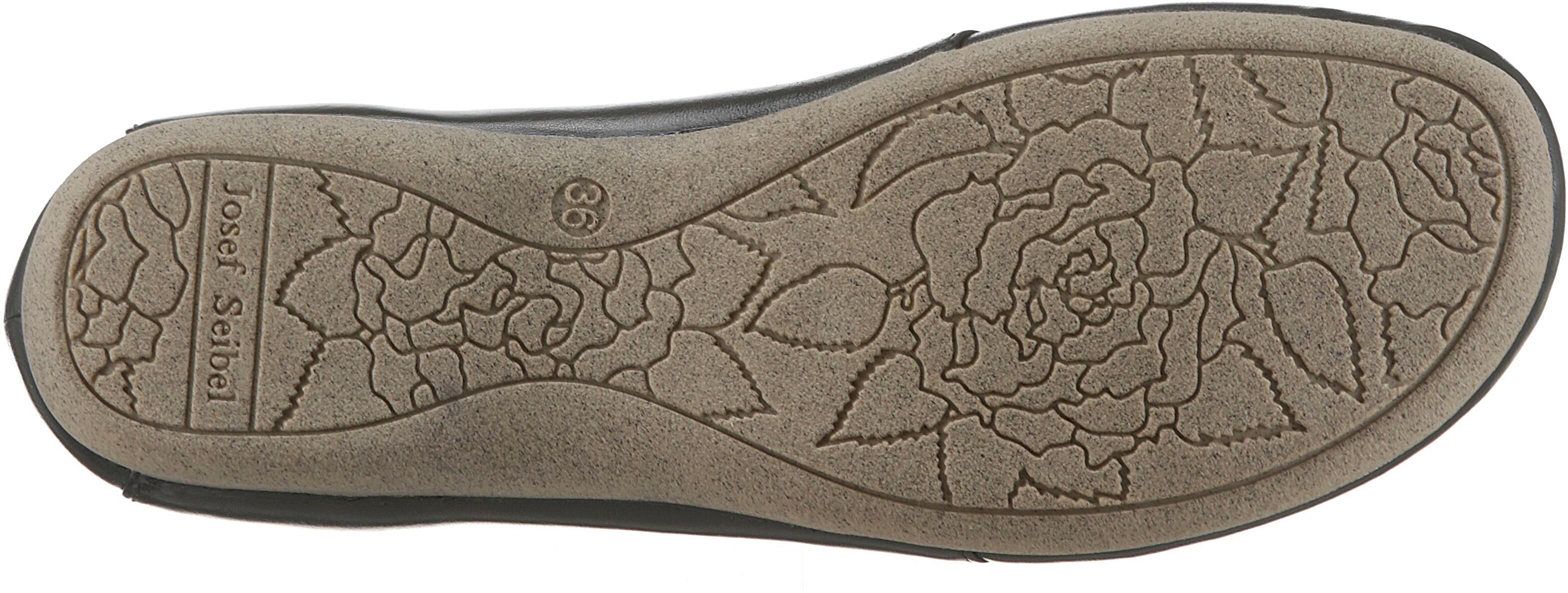 Riemchenballerina JOSEF SEIBEL "Fiona 04", Damen, Gr. 37, schwarz, Leder, Schuhe Riemchenballerina, Slipper, Komfortschuh mit raffiniertem Gummizug, Weite G (=weit) schwarz 37