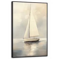 LEINWAND Bilder mit Rahmen - Segelschiff - Meer - Bewölkt - 90x140