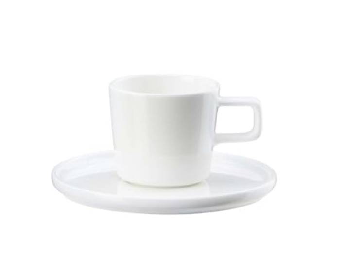 ASA oco koffiekop met schotel wit, gemaakt van porselein, inhoud: 200ml, 2029013