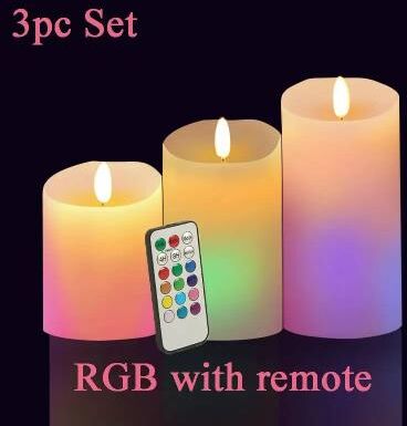 Uplift Treasures Waterproof Flameless LED Tea Light Candles With Remote Control 3pcs Colorful Light