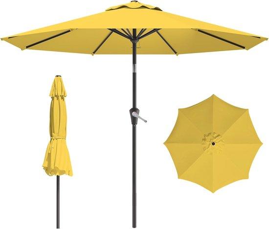 Famanu Garten- und Terrassenschirm mit Neigung und Handkurbel - 2,7 m Durchmesser, grau