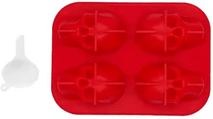 Uplift Curations 3D Skull Ice Mold Creative Silicone Whiskey Ice Mold For Cocktails, Bar & Party Drinks red