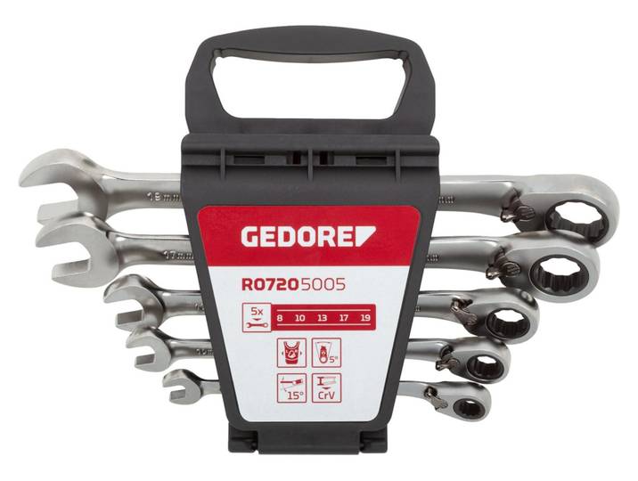 GEDORE red Jeu de clés mixtes à cliquet 8-19 5 pièces