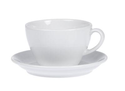 Kaffeetassen-Set BISTRO, 6 Tassen & Untertassen, jeweils 0,2 l, H 65 mm, Porzellan, weiß