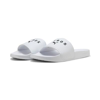 Badesandale PUMA "LEADCAT 20 HYROX", Damen, Gr. 46, Textil, weiß (puma weiß, puma schwarz), Synthetik, bedruckt, Schuhe, für sportliche Aktivitäten und Freizeit, gepolsterter Riemen