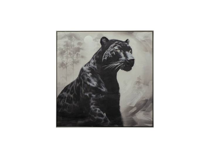 Handbemaltes, gerahmtes Bild „Black Panther“ 102.5 x 102.5 cm Multicolor Crea Collection