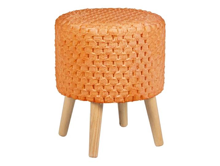 Hocker ROBBY 35x35x42cm künstliches fell orange