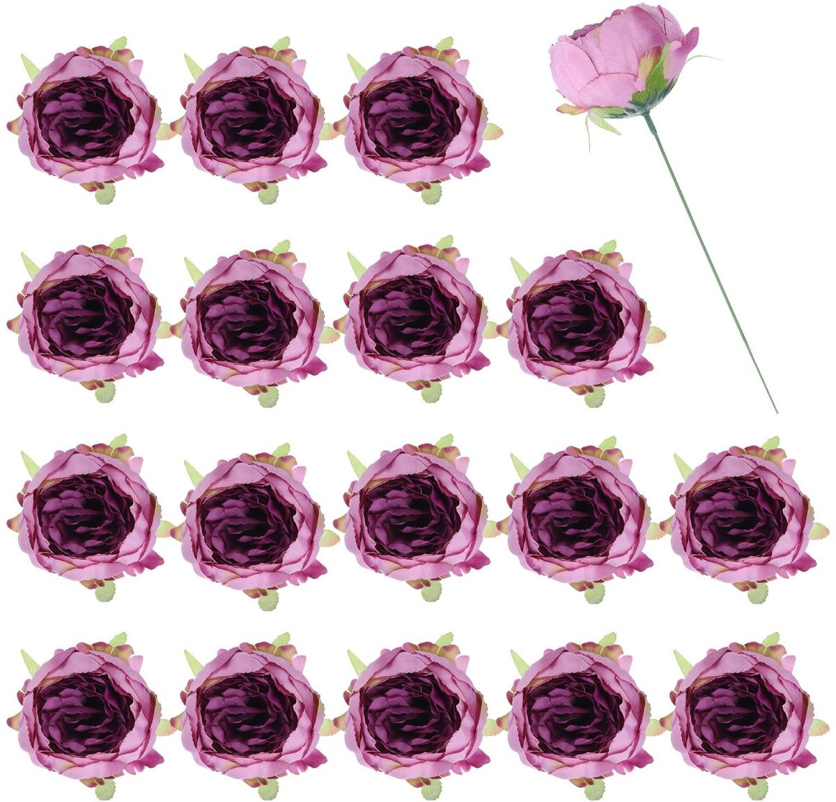 Solidchoice - Set van 25 kunstmatige pioenrozen voor decoratie
