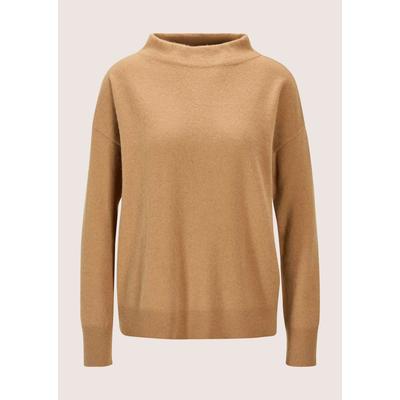Longpullover MADELEINE "Kaschmirpullover Eleganter Strickpullover mit Stehkragen", Damen, Gr. 34, braun (caramel), Obermaterial: 100% Kaschmir WS., Modern, Pullover Longpullover, Reines Kaschmir