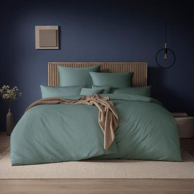 Bettwäsche ESTELLA "Valetta", mint, B/L: 135cm x 200cm, 1 Stk., 1 Stk., Mako-Satin, B/L: 80cm x 80cm, Mako-Satin, Obermaterial: 100% Baumwolle, Bettwäsche, Bettwäsche